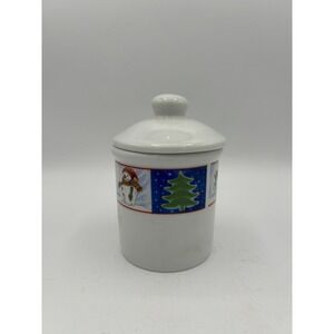 Royal Norfolk‎ Vintage Christmas Jar Snowman Tree Decor Kitchen Container 5"